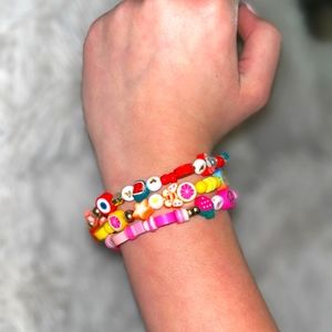 Colored charm bracelets